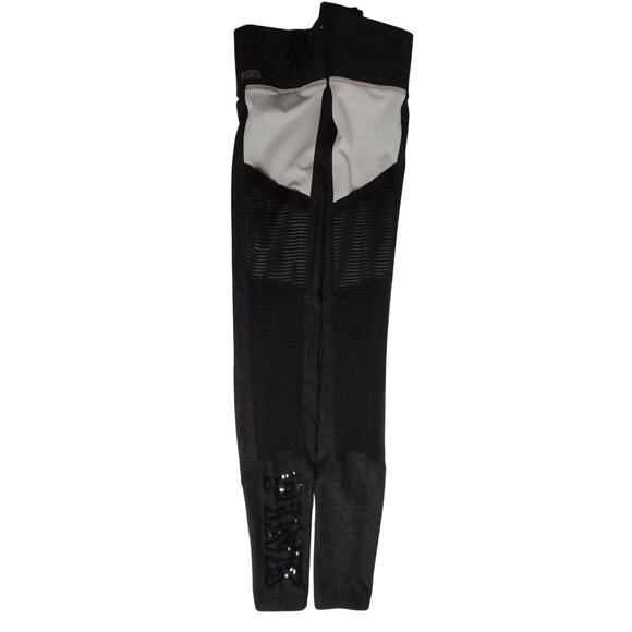 Victoria’s Secret PINK Ultimate Leggings S/P Sequin Mesh Pocket Gray - Picture 3 of 8